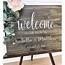 Custom Wedding Welcome Sign WoodRustic With Bride & Groom 