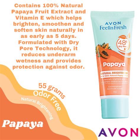 Avon Papaya Quelch Deodorant Cream 55 Grams Lazada Ph