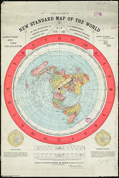 Gleasons 1892 New Standard Map Of The World 24x36 Poster Reproduction
