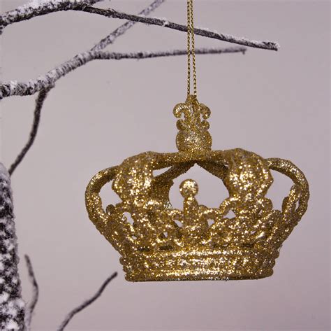 Gold Glitter Crown Hanging Decoration By Little Ella James