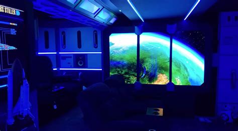 Id Live There Guy Builds Star Trek Themed Basement Man Cave Theater
