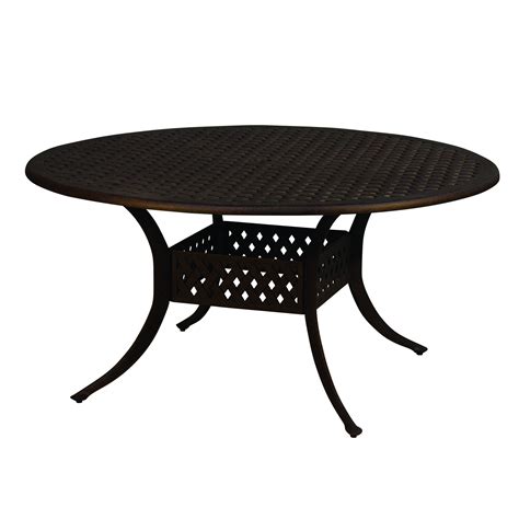 Choose from contactless same day delivery, drive up and sunnydaze round lattice design cast aluminum outdoor patio table with umbrella hole, black. Cloud Mountain Outdoor Patio Table Round Cast Aluminum ...