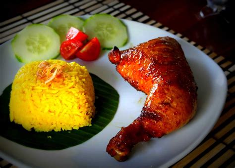 Nasi Kuning Ayam Bakar Kecap Yellow Rice And Sweet Grilled Chicken Pimentious