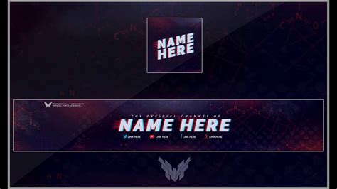 Free Youtube Logo And Banner Template Abstract Theme Photoshop