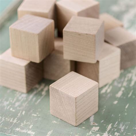 1 Unfinished Wood Cube Blocks Wood Blocks Cubes Wood Crafts
