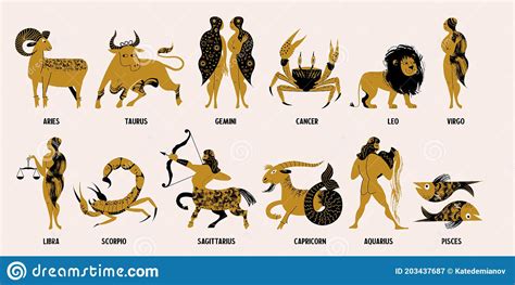 Collection Of Twelve Zodiac Signs Zodiac Signs Aries Taurus Gemini