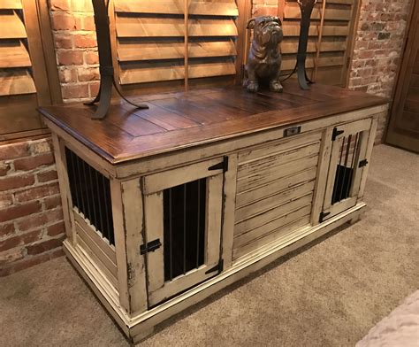 Urban Farmhouse Design Double Distressed Painted Dog Kennel Sherwin