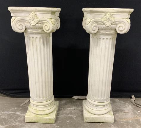 Sold Price Pair Large Carved Stone Columns December 3 0120 1000 Am Est