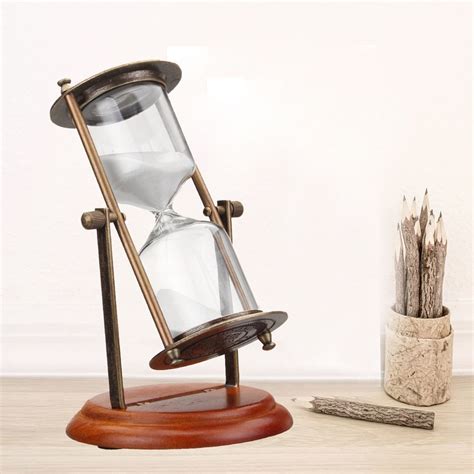 Rotating Hourglass Time Decor Vintage Desktop Timer 15 ...