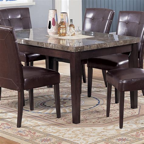 Acme Furniture 7058 Rectangular Dining Table With Black Marble Top