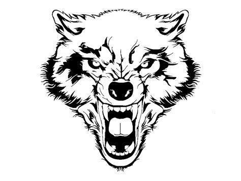 Pictures of angry wolf face lineart and many more. Wolf clipart growl, Wolf growl Transparent FREE for ...
