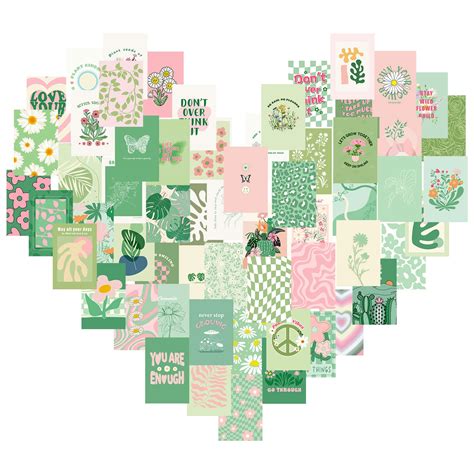 Artivo Green Wall Collage Kit For Aesthetic Pictures 70 Set Danish