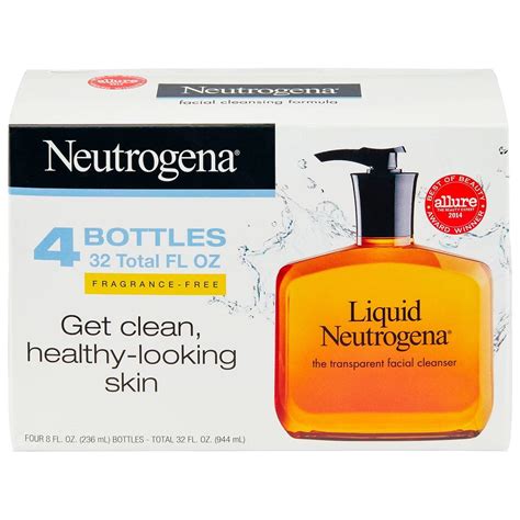 Pack Of 4 Liquid Neutrogena Fragrance Free Facial Cleanser 8 Fl Oz