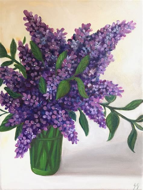 Lilac Painting Original Oil Painting Still Life Painting Etsy