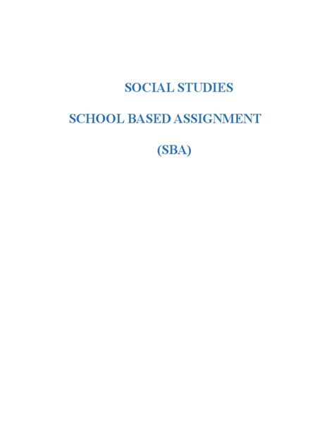 Social Studies Sba Pdf Unemployment Social Science
