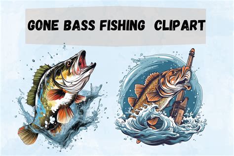 Gone Bass Fishing Sublimation Clipart Graphic By Sublimation Avenue