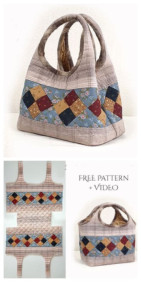 Diy Two Way Quilt Handbag Free Sewing Pattern Video Fabric Art Diy