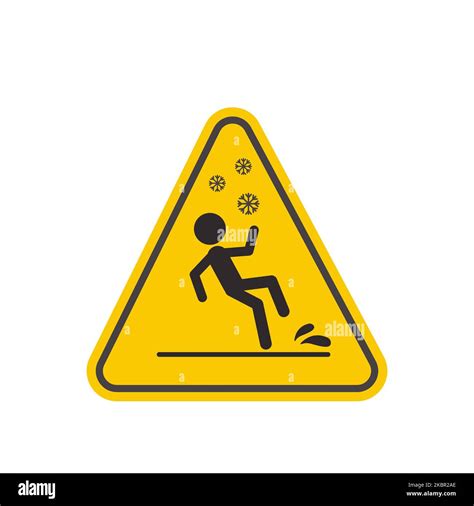 Accident Prevention Caution Slippery Ice Yellow Trianglebeware And