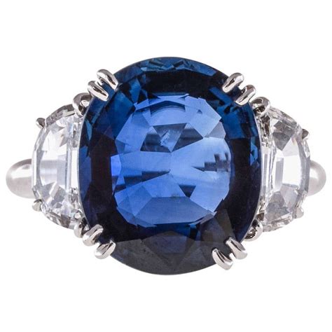Natural Cornflower Blue Sapphire Diamond Platinum Ring At 1stdibs