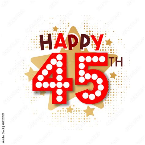 Happy 45th Birthday Stock Vector Adobe Stock