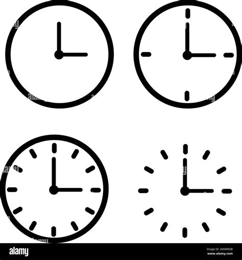 Time And Clock Icons Set Clocks Icon Collection Design Horizontal Set