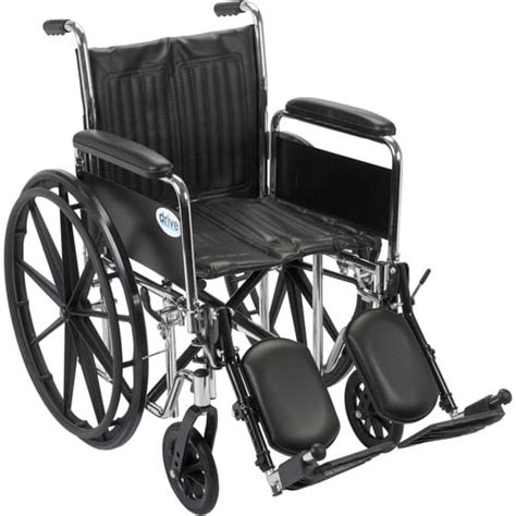 Drive Medical Chrome Sport Wheelchair Detachable Full Arms Elevating