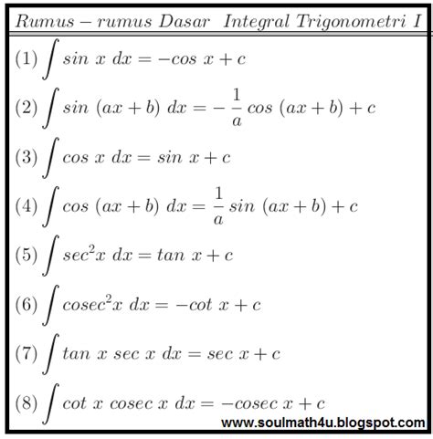 Contoh Integral Trigonometri LEMBAR EDU