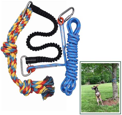Viewm Outdoor Hanging Bungee Dog Toy Durable Interactive Tether Tug Of