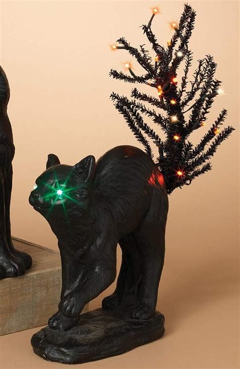 These Lighted Black Cat Halloween Trees Are A Cool Decorative Accessory