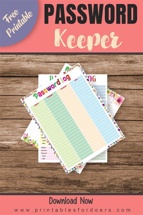 Password Organizer Free Printables Printables For Doers Free