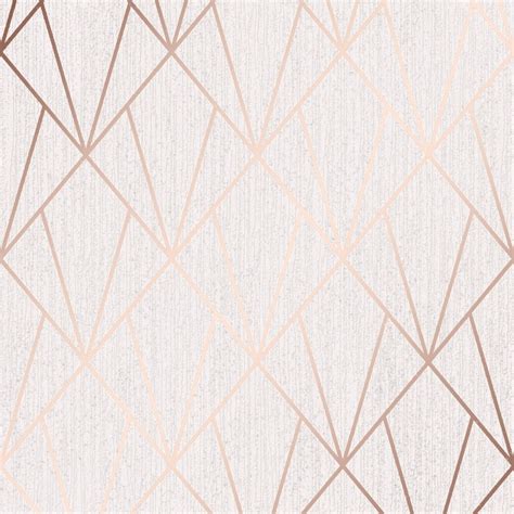 Muriva Indra Geometric Glitter Wallpaper Rose Gold 154102 Wallpaper