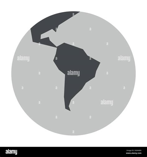 Simplified Earth Globe With Map Of World Focused On South America