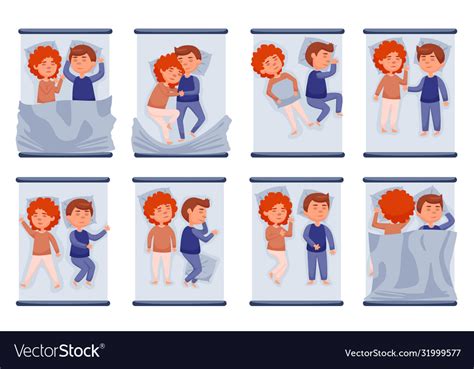 couple sleeping in bed set royalty free vector image