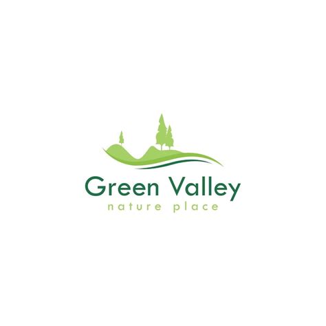 Premium Vector Green Valley Logo Concept Vector Mountain Valley Logo