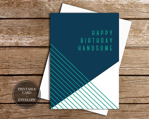 Masculine birthday cards birthday cards for men masculine cards diy birthday birthday gifts instead of buying a gift card, i made this card and gave her the cash. PRINTABLE Birthday Card INSTANT DOWNLOAD Digital Greeting Card for Him Boyfriend Gift for Men ...
