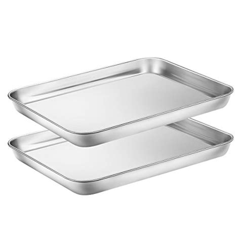 Clean stainless steel baking tray. Baking Sheets Set of 2, HKJ Chef Cookie Sheets 2 Pieces ...