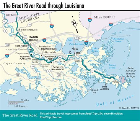 Map Of The Great River Road Through Louisiana Road Trip Usa Great