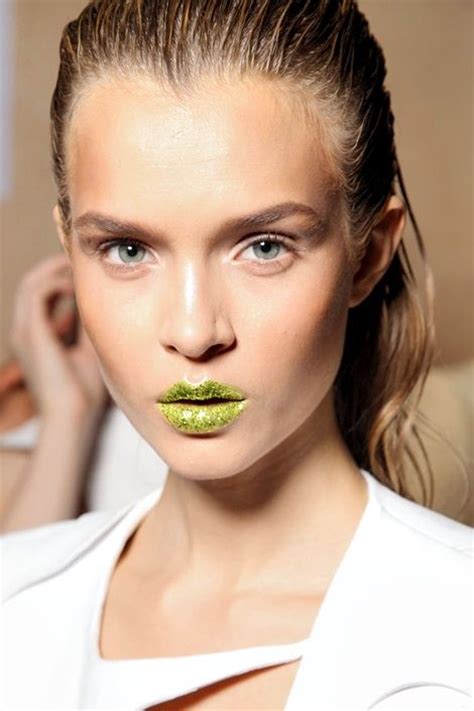 Mugler Spring 2012 Green Lipstick Green Lips Skin Makeup
