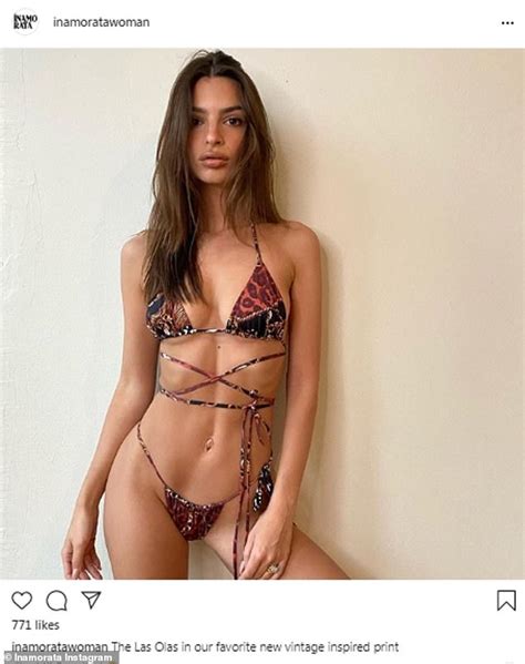 Emily Ratajkowski Puts On A Perky Display As She Slips Into A Tank Top And Panties Daily Mail