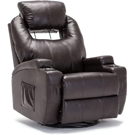 Massage Recliner Chair Bonded Leather Heated Reclining Rocker Lounge Sofa Chair Wcup Holder