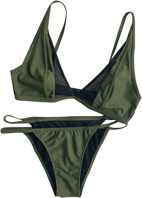 Cupshe Cross Me Olive Green Bikini Set Green Bikini Set Green Bikini