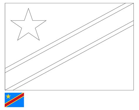 Color the shapes numbered 1 black, the shapes numbered 2 yellow, the shapes numbered 3 green, the shapes numbered 4 red, and the shapes numberd 5 blue. Coloring Page | Flag of Democratic Republic of the Congo ...