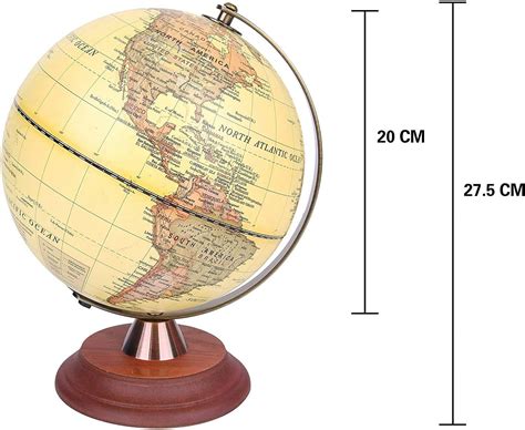 Exerz Illuminated World Globe 2 In 1 Led Light Up Antique Globe Dia