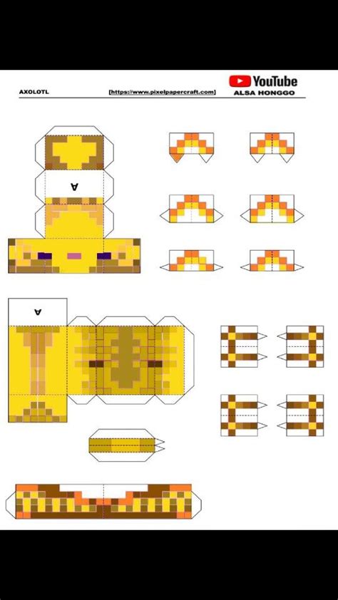 Minecraft Axolotl Papercraft