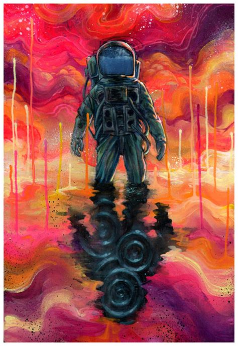 Surreal Art Spaceman Art Astronaut Colorful Art Spaceman Spliff By