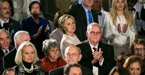 Hillary Clinton Is Stoic At Her Rivals Inauguration The New York Times