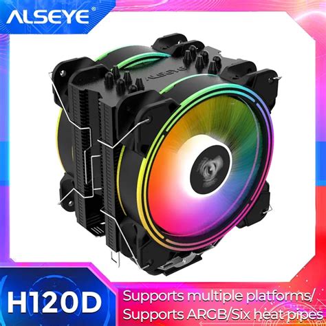 Alseye H D Cpu Cooler Rgb Fan Mm Pwm Pin Heat Pipes Cooler For