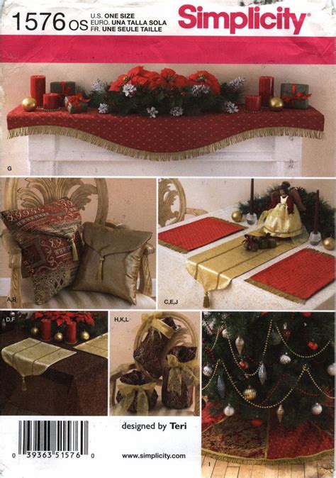 Simplicity 1576 Christmas Accessories Holiday Decor Christmas Mantle