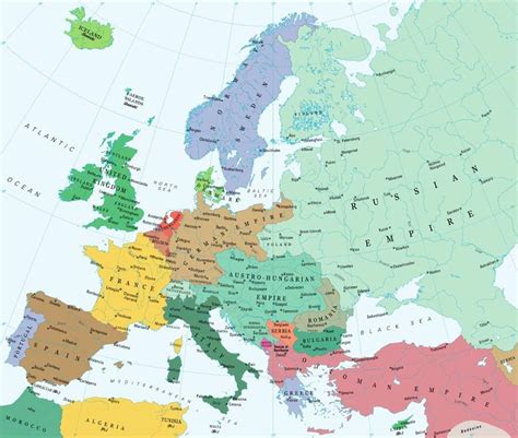 Map Of Europe 1880