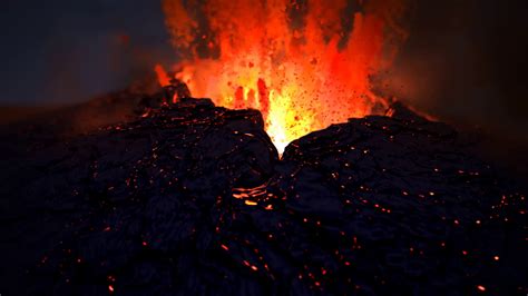 Active Volcano Eruption Volcanic Crater Stock Motion Graphics Sbv